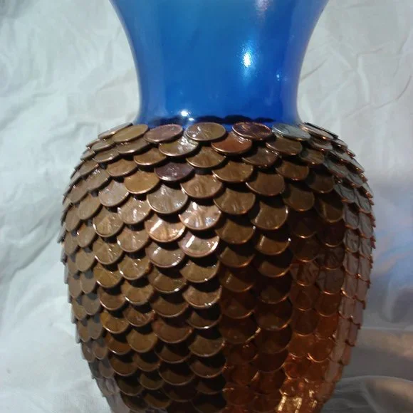 Coin Vase Collectible Handmade Art Glass